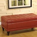 RANDEL STORAGE OTTOMAN MAHOGANY RED